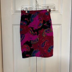 Ungaro Paralllele Paris Women’s Vintage Paisley Silk Lined Skirt Size 4